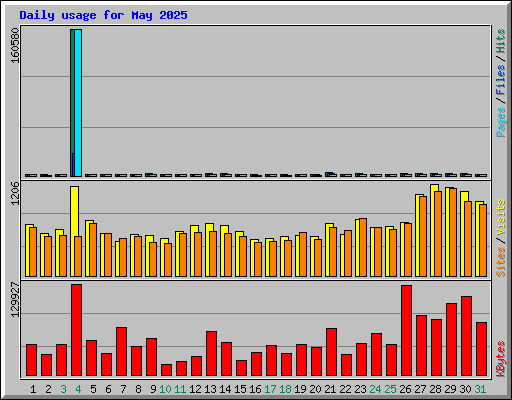 Daily usage for May 2025