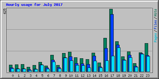 Hourly usage for July 2017