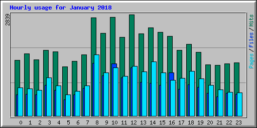 Hourly usage for January 2018