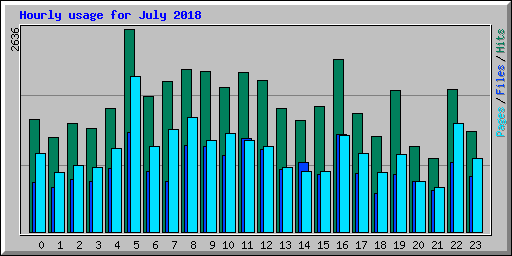 Hourly usage for July 2018