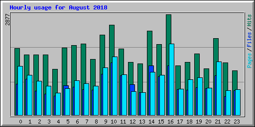 Hourly usage for August 2018