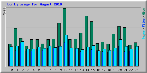 Hourly usage for August 2019