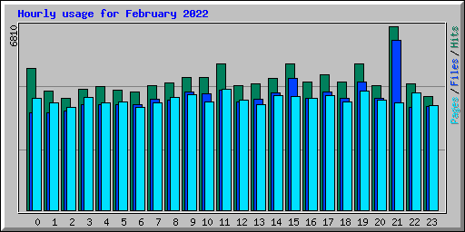Hourly usage for February 2022