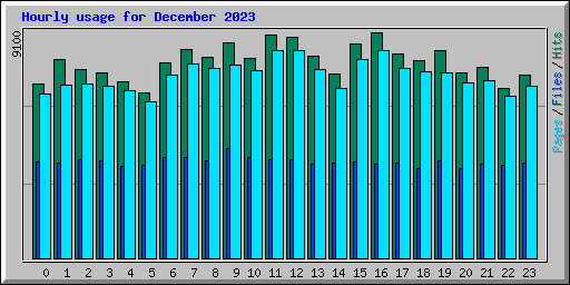 Hourly usage for December 2023